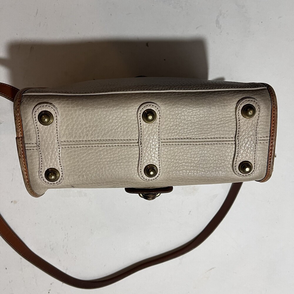 Vintage Dooney & Bourke Purse R25 Medium Essex Bone British Tan Leather - Picture 14 of 16